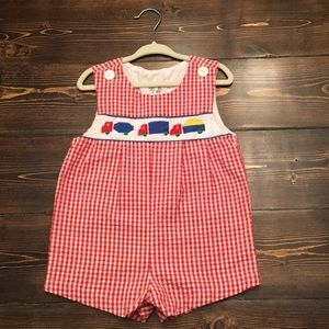 Boys checkered romper, 24 months
